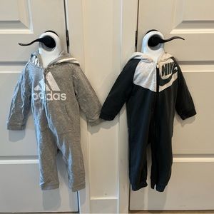 Set of 2 Adidas & Nike jumpsuits.